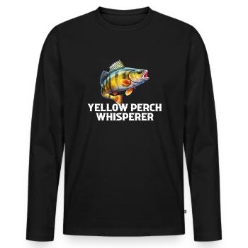 Yellow Perch whisperer, Yellow Perch - Men's Premium Organic Long Sleeve Shirt - black - Front - Nico (187cm)