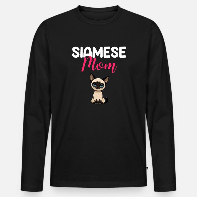 siamese cat - Männer Premium Bio Langarmshirt - Schwarz