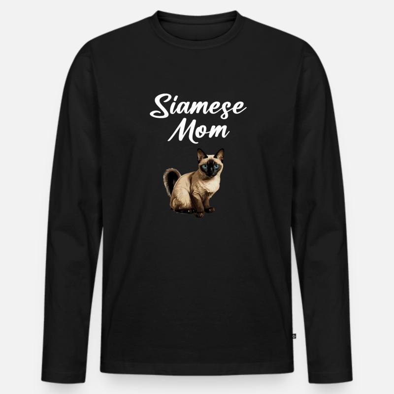 siamese cat - Männer Premium Bio Langarmshirt - Schwarz