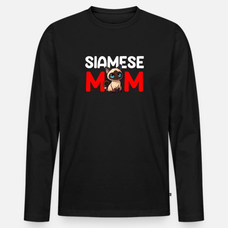 siamese cat - Männer Premium Bio Langarmshirt - Schwarz