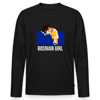 Bosnie-Herzégovine - T-shirt manches longues Premium bio Homme - noir - Devant - Nico (187cm)