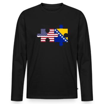 Bosnie-Herzégovine - T-shirt manches longues Premium bio Homme - noir - Devant - Nico (187cm)