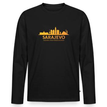 Bosnie-Herzégovine - T-shirt manches longues Premium bio Homme - noir - Devant - Nico (187cm)