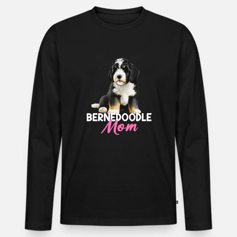 bernedoodle mom - Männer Premium Bio Langarmshirt - Schwarz