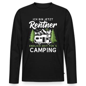 Wohnmobil Rentner endlich Zeit für Camping - Männer Premium Bio Langarmshirt - Schwarz - Vorne - Nico (187cm)