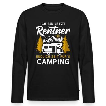 Wohnmobil Rentner endlich Zeit für Camping - Männer Premium Bio Langarmshirt - Schwarz - Vorne - Nico (187cm)
