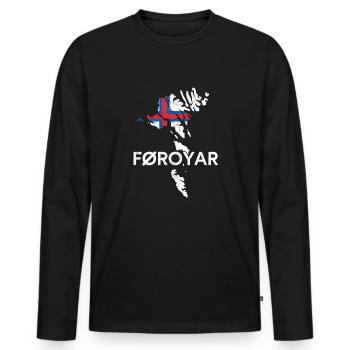 faroe islands, flag faroe islands - Männer Premium Bio Langarmshirt - Schwarz - Vorne - Nico (187cm)