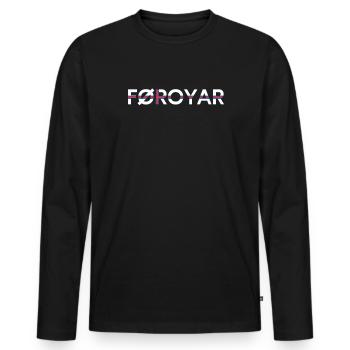 faroe islands, flag faroe islands - Männer Premium Bio Langarmshirt - Schwarz - Vorne - Nico (187cm)