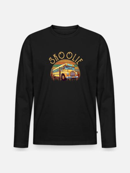 skoolie Converted School Bus - Men's Premium Organic Long Sleeve Shirt - black