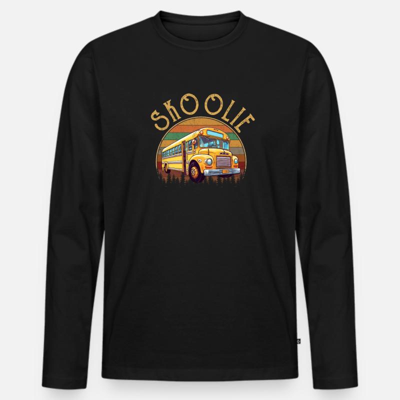 skoolie Converted School Bus - Männer Premium Bio Langarmshirt - Schwarz