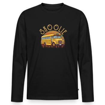 Skoolie Autobus scolaire converti - T-shirt manches longues Premium bio Homme - noir - Devant - Nico (187cm)