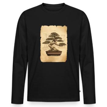 bonsai Japanese Art - Men's Premium Organic Long Sleeve Shirt - black - Front - Nico (187cm)