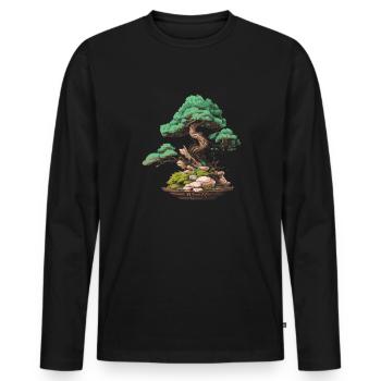 bonsai Japanese Art - Männer Premium Bio Langarmshirt - Schwarz - Vorne - Nico (187cm)