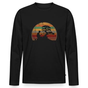 bonsai Japanese Art - Männer Premium Bio Langarmshirt - Schwarz - Vorne - Nico (187cm)