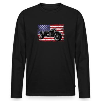 Motortrike Three Wheeled Motorcycle Triker - Männer Premium Bio Langarmshirt - Schwarz - Vorne - Nico (187cm)