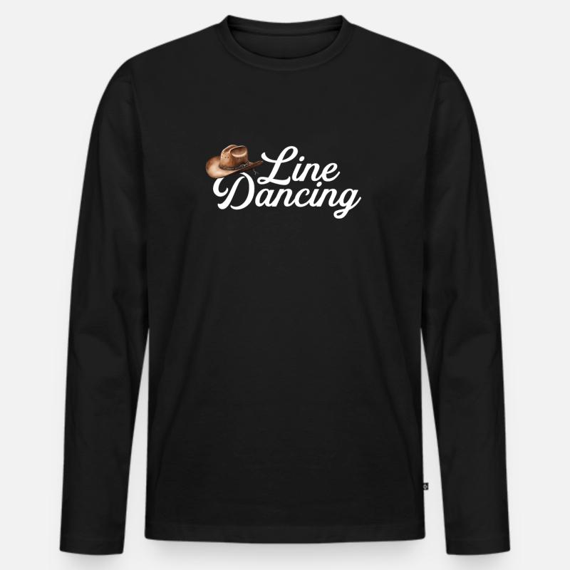 Line dancing - Männer Premium Bio Langarmshirt - Schwarz