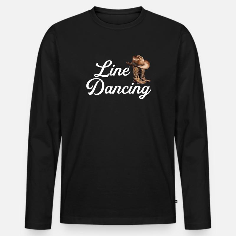 Line dancing - Männer Premium Bio Langarmshirt - Schwarz