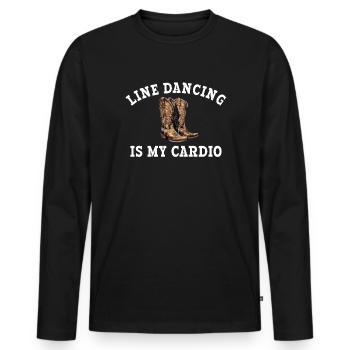 Line dancing is my cardio, line dancing - Männer Premium Bio Langarmshirt - Schwarz - Vorne - Nico (187cm)