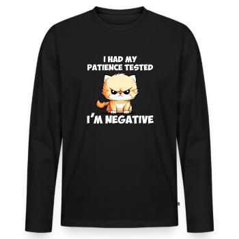 i had my patience tested - Männer Premium Bio Langarmshirt - Schwarz - Vorne - Nico (187cm)