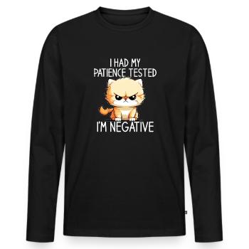 i had my patience tested - Männer Premium Bio Langarmshirt - Schwarz - Vorne - Nico (187cm)