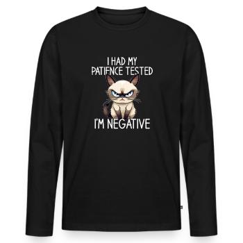 i had my patience tested - Männer Premium Bio Langarmshirt - Schwarz - Vorne - Nico (187cm)