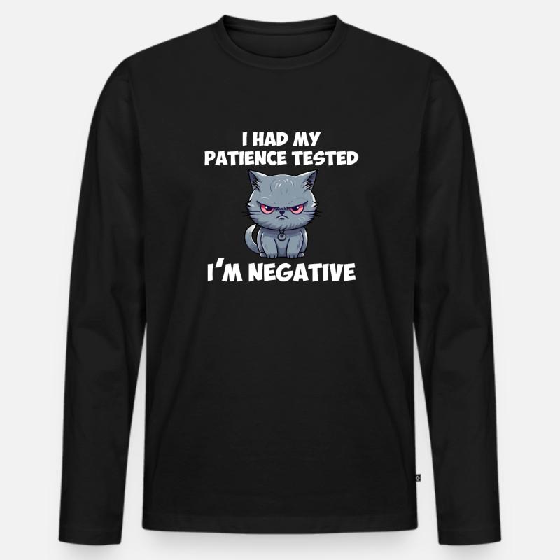 i had my patience tested - Männer Premium Bio Langarmshirt - Schwarz
