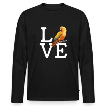 Sun Conure, parrot Conure - Männer Premium Bio Langarmshirt - Schwarz - Vorne - Nico (187cm)