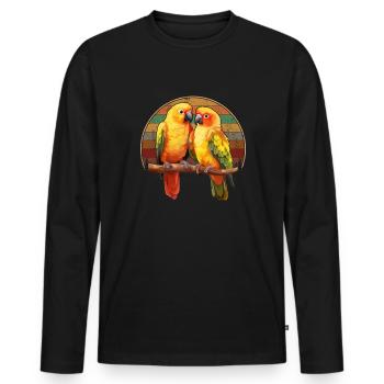 Sun Conure, parrot Conure - Männer Premium Bio Langarmshirt - Schwarz - Vorne - Nico (187cm)