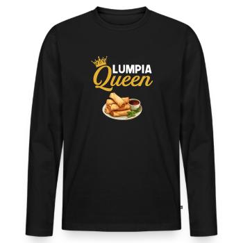 Lumpia Queen, Philippine Filipino Asian Food - Männer Premium Bio Langarmshirt - Schwarz - Vorne - Nico (187cm)