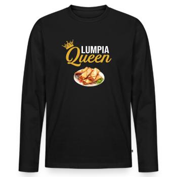 Lumpia Queen, Philippine Filipino Asian Food - Männer Premium Bio Langarmshirt - Schwarz - Vorne - Nico (187cm)