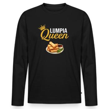 Lumpia Queen, Philippine Filipino Asian Food - Männer Premium Bio Langarmshirt - Schwarz - Vorne - Nico (187cm)