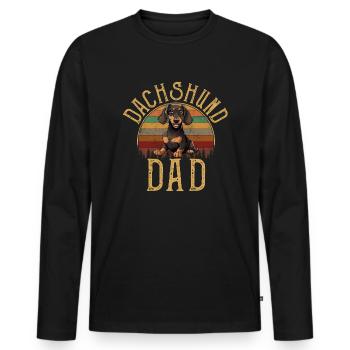 Dachshund dad dog, Weenie Dog - Männer Premium Bio Langarmshirt - Schwarz - Vorne - Nico (187cm)