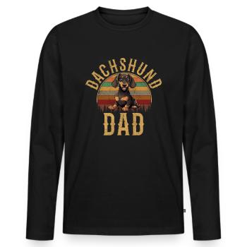 Dachshund dad dog, Weenie Dog - Männer Premium Bio Langarmshirt - Schwarz - Vorne - Nico (187cm)