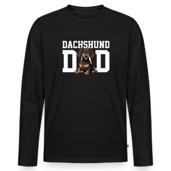Dachshund dad dog, Weenie Dog - Männer Premium Bio Langarmshirt - Schwarz - Vorne - Nico (187cm)