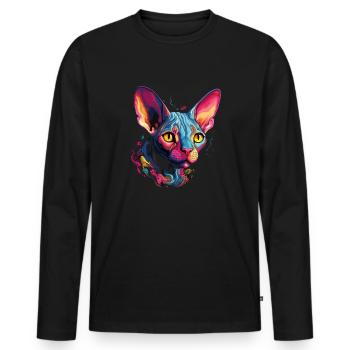 sphynx cat - Männer Premium Bio Langarmshirt - Schwarz - Vorne - Nico (187cm)