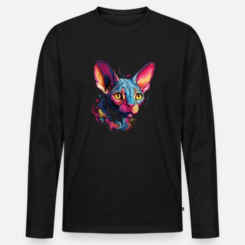 sphynx cat - Männer Premium Bio Langarmshirt - Schwarz
