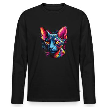 sphynx cat - Männer Premium Bio Langarmshirt - Schwarz - Vorne - Nico (187cm)