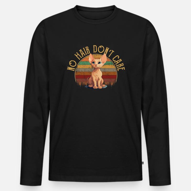 sphynx cat - Männer Premium Bio Langarmshirt - Schwarz