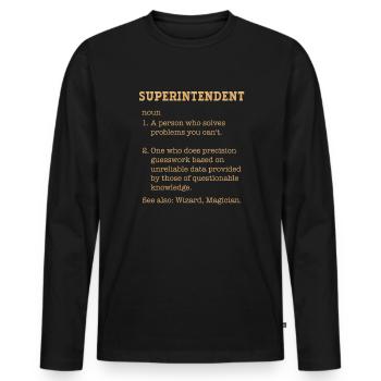 superintendent definition - Männer Premium Bio Langarmshirt - Schwarz - Vorne - Nico (187cm)
