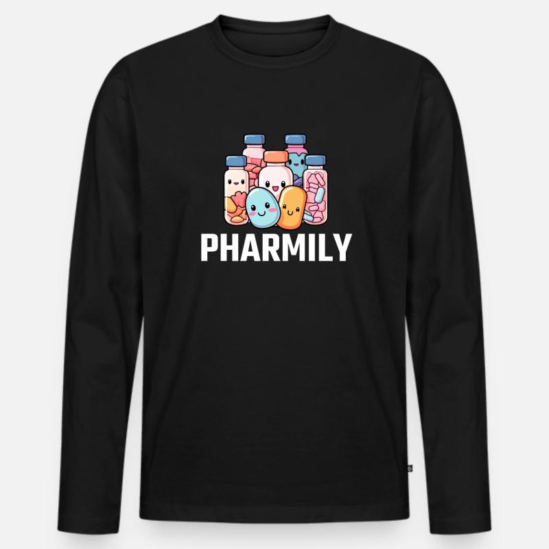 Pharmacist Technician, definition of Pharmily - Männer Premium Bio Langarmshirt - Schwarz