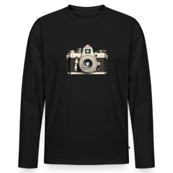 Vintage Camera Photography - Männer Premium Bio Langarmshirt - Schwarz - Vorne - Nico (187cm)
