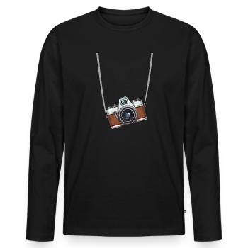 Vintage Camera Photography - Männer Premium Bio Langarmshirt - Schwarz - Vorne - Nico (187cm)