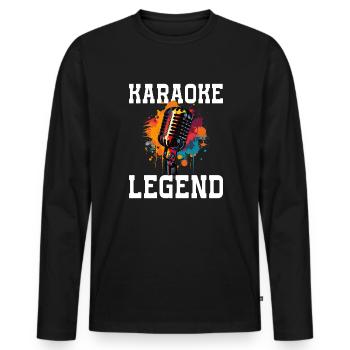 Funny Karaoke - Men's Premium Organic Long Sleeve Shirt - black - Front - Nico (187cm)