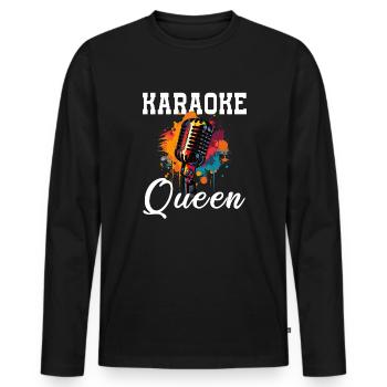 Karaoke Queen - Men's Premium Organic Long Sleeve Shirt - black - Front - Nico (187cm)