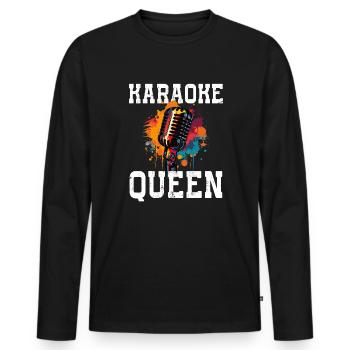 Karaoke Queen - Men's Premium Organic Long Sleeve Shirt - black - Front - Nico (187cm)