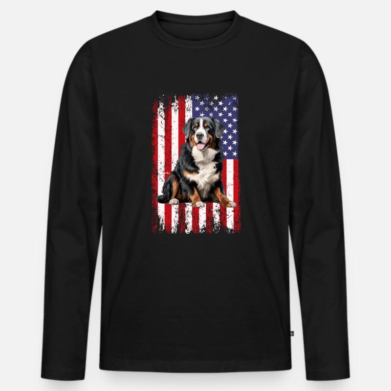 bernese mountain dog - Männer Premium Bio Langarmshirt - Schwarz