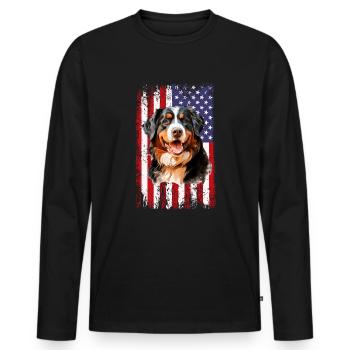 bernese mountain dog - Männer Premium Bio Langarmshirt - Schwarz - Vorne - Nico (187cm)