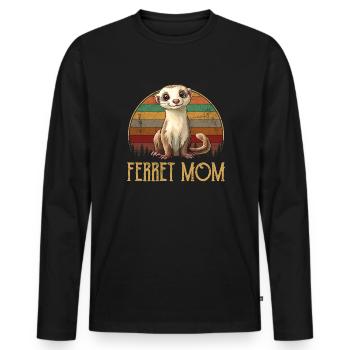ferret mom - Männer Premium Bio Langarmshirt - Schwarz - Vorne - Nico (187cm)