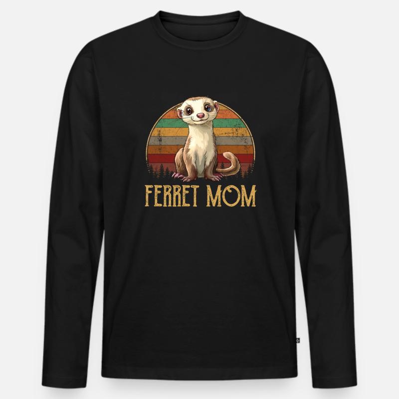 ferret mom - Männer Premium Bio Langarmshirt - Schwarz