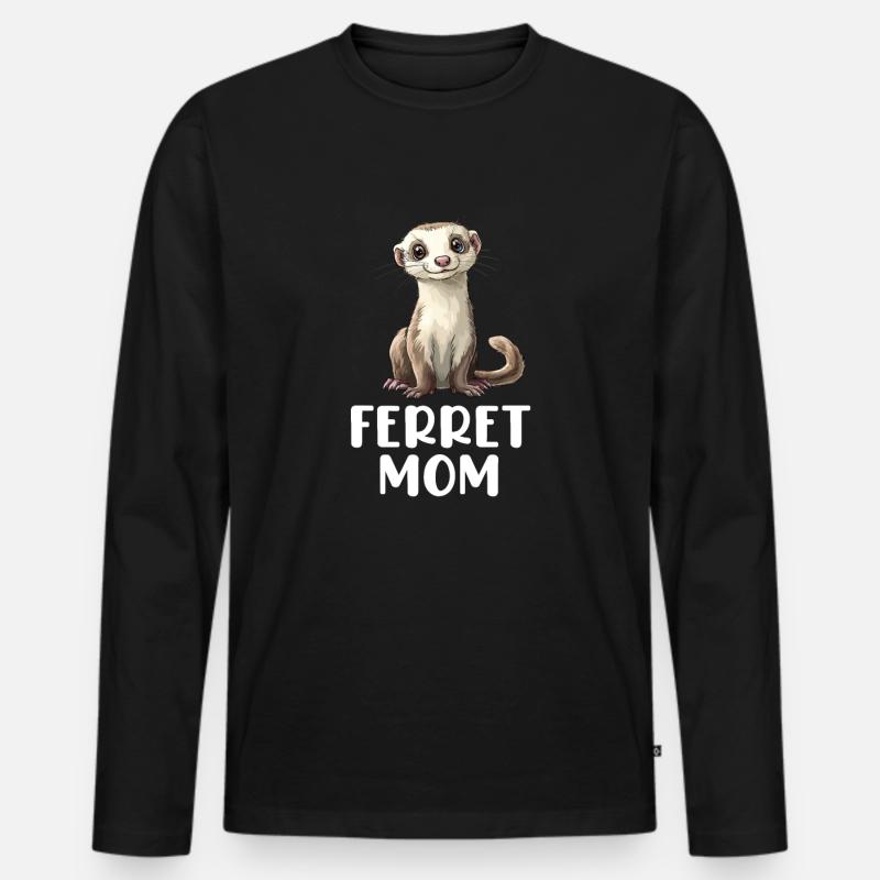 ferret mom - Männer Premium Bio Langarmshirt - Schwarz